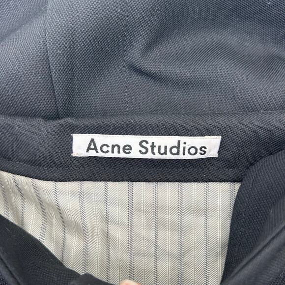 Acne Studios Black Mid-Length Midi Wool Skirt Asymmetrical Black 36 Pencil 4 - Picture 3 of 11